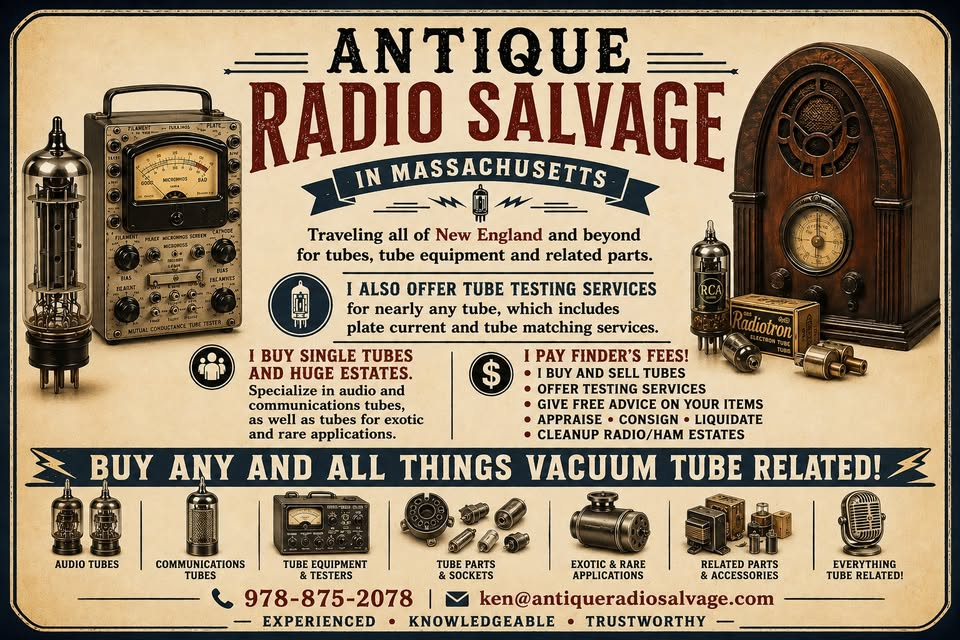 Antique Radio Salvage vacuum tube buying artwork